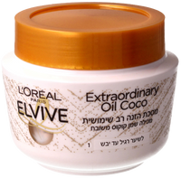 מסכה לשיער קרם לחות שמן קוקוס Elvive Extraordinary Oil 