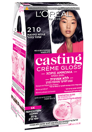 צבע לשיער גוון 210 שחור כחול. קסטינג קרם גלוס.