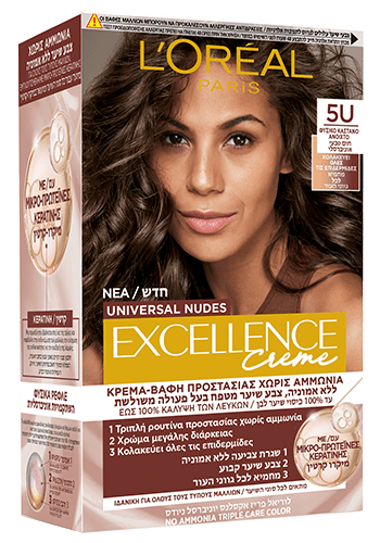צבע קבוע לשיער גוון חום בהיר אוניברסלי 5U EXCELLENCE NUDES