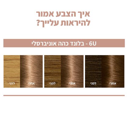 איך הצבע אמור להיראות עליך? תצוגת לפני אחרי של גוון בלונד כהה אוניברסלי