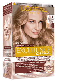 צבע קבוע לשיער גוון בלונד בהיר אוניברסלי 8U EXCELLENCE NUDES