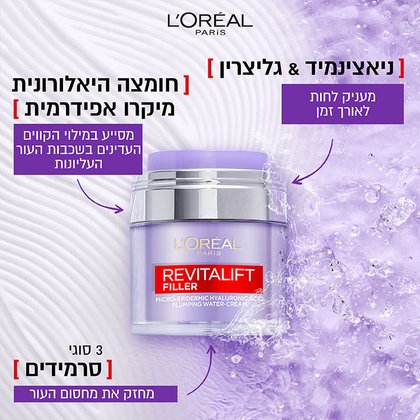 ניאצינאמיד וגליצרין, מעניק לחות לאורך זמן. חומצה היאלורונית מיקרו אפידרמית, מסייע במילוי הקווים העדינים בשכבות העור העליונות. 3 סוגי סרמידים מחזק את מחסום העור.